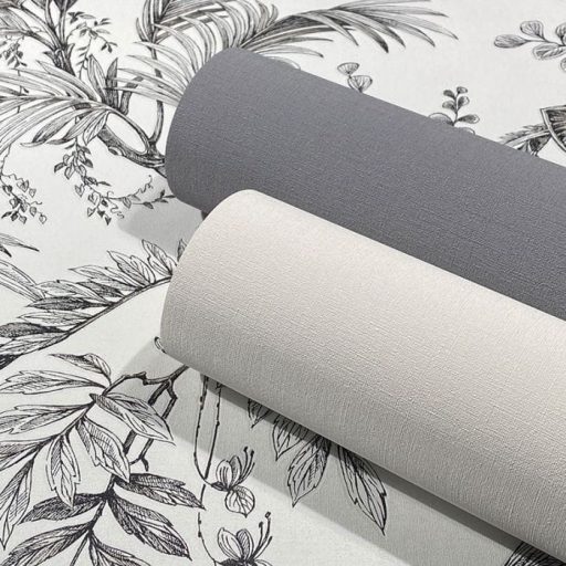 Strukturált vászonhatású egyszínű minta szürke/sötétszürke tónus tapéta