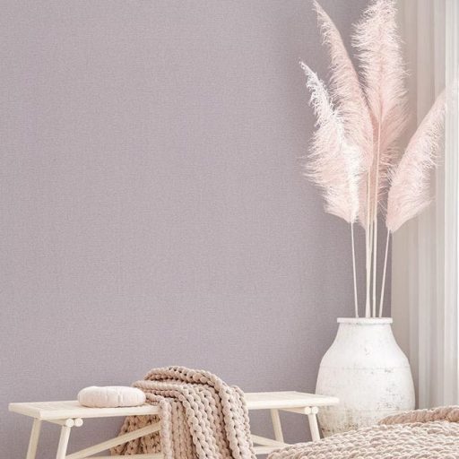 Strukturált vászonhatású egyszínű minta rózsaszín tónus tapéta