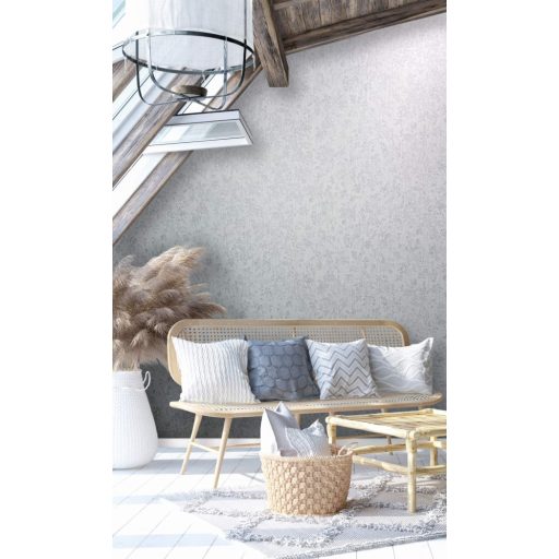 Filigrán vintage virágmotívum fehér szürke és ezüst pasztell tónusok fényes mintafelület tapéta