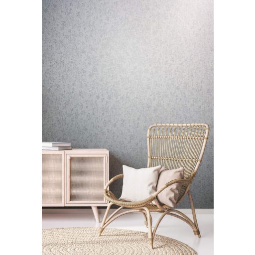 Filigrán vintage virágmotívum fehér szürke és ezüst pasztell tónusok fényes mintafelület tapéta