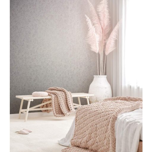 Filigrán vintage virágmotívum fehér és rózsaszín pasztell tónusok fényes mintafelület tapéta