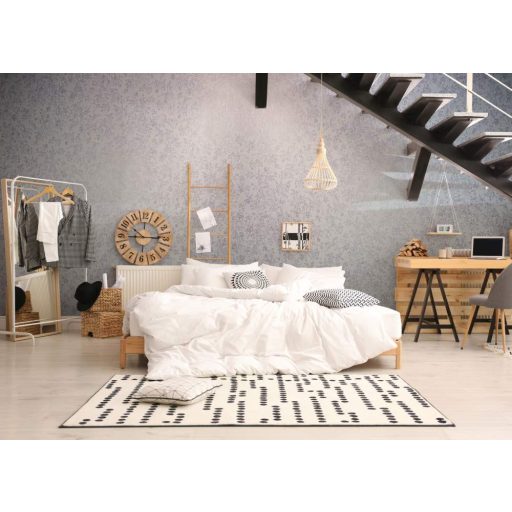 Filigrán vintage virágmotívum szürkéslila és kék pasztell tónusok fényes mintafelület tapéta