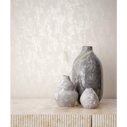 Monokróm beton megjenésű minta krém világosbézs gyöngyházfényű fémes hatás tapéta