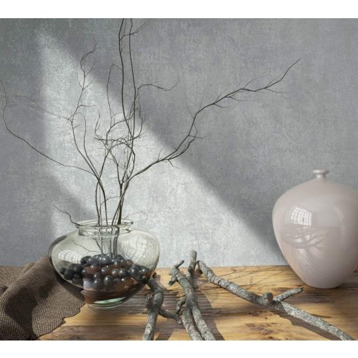 Monokróm beton megjenésű minta szürke ezüst gyöngyházfényű fémes hatás tapéta
