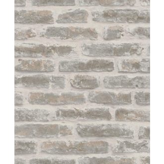   Valósághű megjelenésű loft téglafal bézs szürke és barna tónusok tapéta