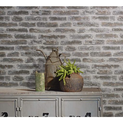 Valósághű megjelenésű loft téglafal bézs szürke és barna tónusok tapéta