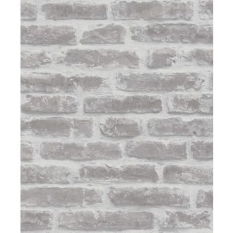   Valósághű megjelenésű loft téglafal szürke szürkésbézs és szürkésfehér tónusok tapéta
