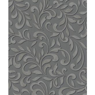   Virágos indamotívum modern fémes kiemeléssel szürke/sötétszürke és ezüst tónusok tapéta