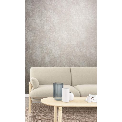 Klasszikus barokk díszítőminta vakolt fal háttéren bézs krém és szürke tónusok tapéta