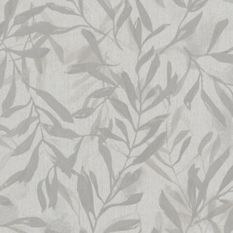   Az árnyékával játszó folyamatosan terjedő grafikus levélmintázat szürkésbézs és szürkésbarna tónus tapéta