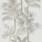 Trópusi feeling! Pálmaliget ábrázolás natur színekben törtfehér bézs és szürkésbézs tónus tapéta