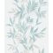 Finoman ívelő levélágak plasztikus és költői mintája fehér halvány türkiz szürke és szürkéskék tónus finom fény tapéta
