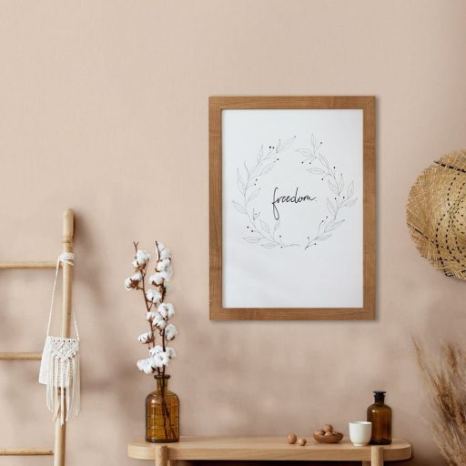 Finoman strukturált textilhatású minta barackvirág tónus tapéta