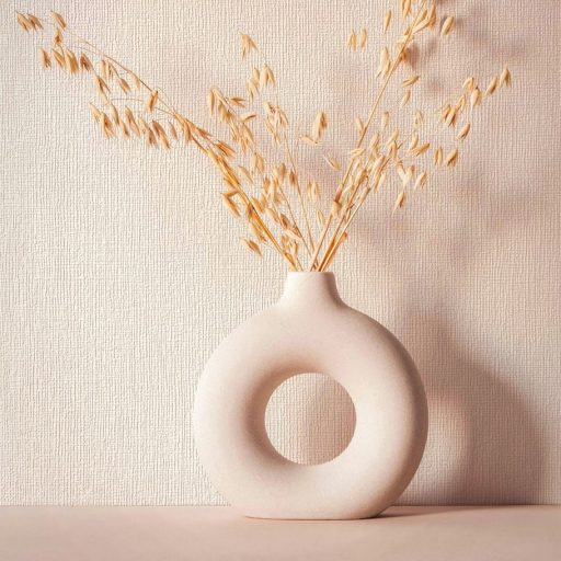 Finoman strukturált textilhatású minta barackvirág tónus tapéta