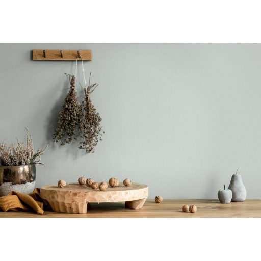 Természetes szinte lélegző texturált vászonhatású minta pasztell zsályazöld tónus tapéta