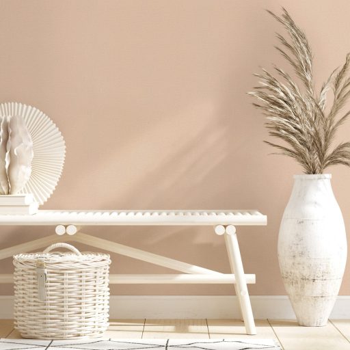 Természetes szinte lélegző texturált vászonhatású minta púderes barack tónus tapéta