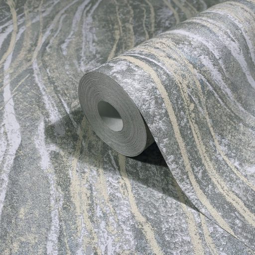 Homokkő rétegek és márvány erezet függőleges hullámokba rendezve törtfehér szürke és bézs tónus tapéta