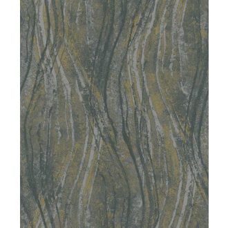   Homokkő rétegek és márvány erezet függőleges hullámokba rendezve szürke törtfehér aranysárga grafit és bézs tónus tapéta