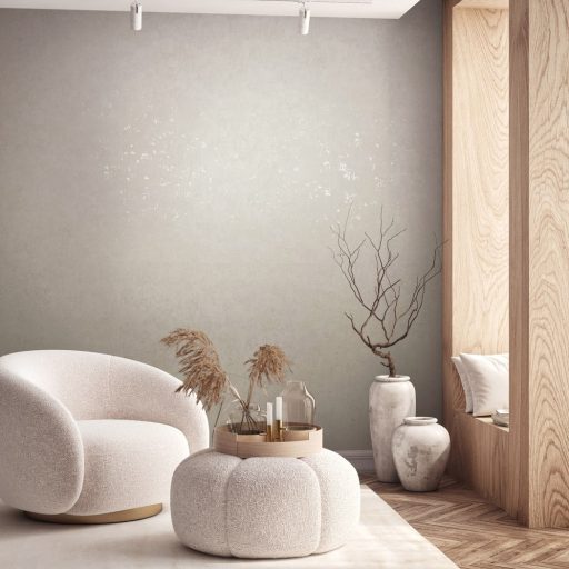 Loft megjelenés kifinomult és letisztult betonhatású mintával krém bézs és szürkésbézs tónus finom fényű részletek tapéta