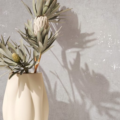 Loft megjelenés kifinomult és letisztult betonhatású mintával krémfehér gyöngyház és szürke tónus finom fényű részletek tapéta