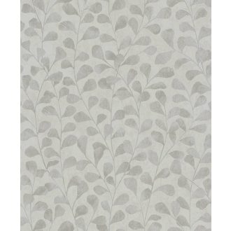   Stilizált finoman rajzolt tónusos levél motívum bézs szürke és ezüstös-gyöngyház tónus tapéta