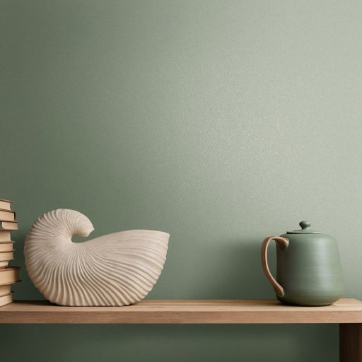 Finoman szőtt természetes egyszínű minta finom pasztellzöld tónus tapéta