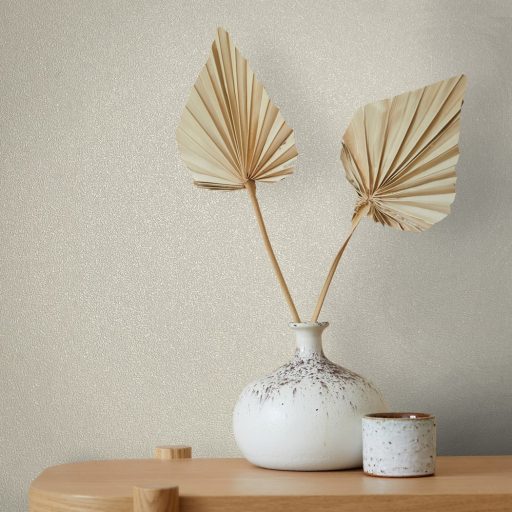 Finoman szőtt természetes egyszínű minta világos bézs tónus tapéta