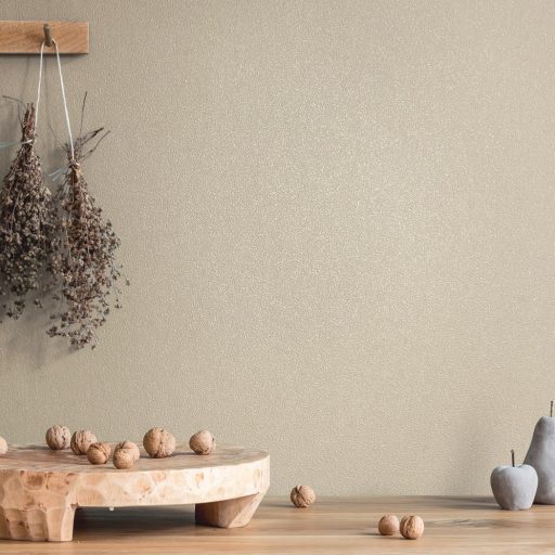 Finoman szőtt természetes egyszínű minta finom törtbézs tónus tapéta