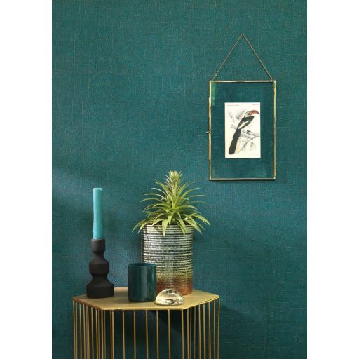 Casadeco Encyclopedia 82536202  CARRE LICHEN EMERAUDE texturált négyzetbe rendezett zuzmó minta smaragdzöld tapéta