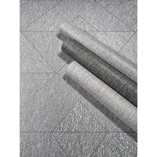 Finoman texturált természetes minta egyfajta grafikai fegyelemmel szürke antracit és ezüstfehér tónus finom fény tapéta