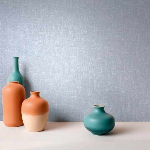 Diszkrét luxus és a természet találkozása - organikus strukturált minta világoskék szürkéskék és törtfehér tónus tapéta