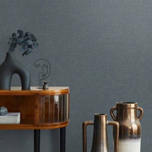 Diszkrét luxus és a természet találkozása - organikus strukturált minta sötétkék és arany/bézsarany tónus tapéta