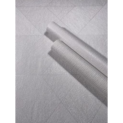 Finom árnyalt színvilágú geometriai minta lágy kontúrokkal fehér gyöngyház és világosszürke tónus tapéta