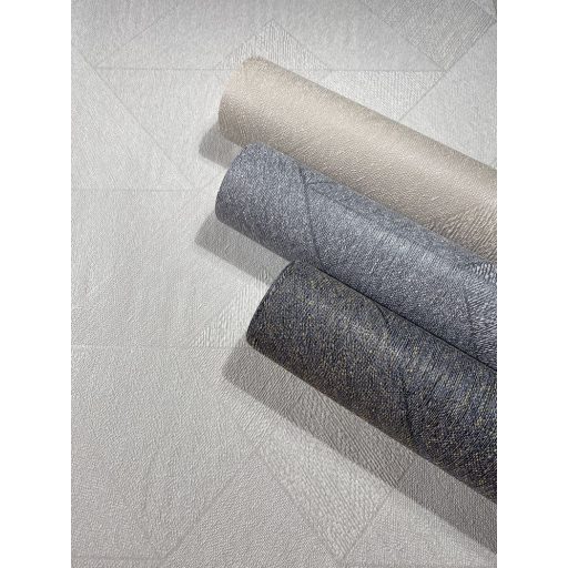 Finom árnyalt színvilágú geometriai minta lágy kontúrokkal fehér gyöngyház és világosszürke tónus tapéta