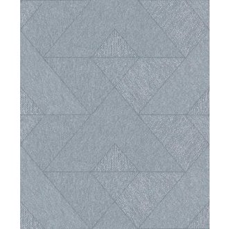   Finom árnyalt színvilágú geometriai minta lágy kontúrokkal kék szürkéskék és ezüst tónus tapéta