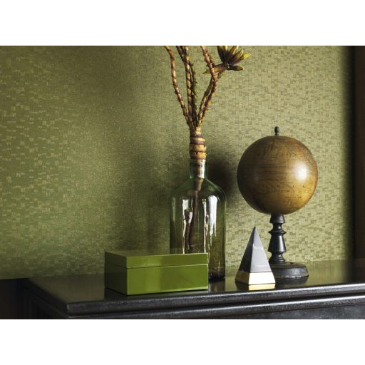 Casadeco Encyclopedia 82547101 LIGNUM AMANDE geometrikus texturált faragott fa hatás mandulazöld tapéta