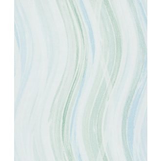   Akvarell hullámzó ecsetvonások grafikus minta pasztell árnyalatokban fehér halvány kék és zsályazöld tónus tapéta