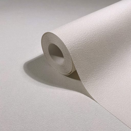 Apró szabálytalan szemcsés textúrájú egyszínű minta meleg krémes-fehér/krémszürke tónus tapéta