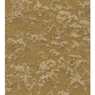   Casadeco Encyclopedia 82642341 TEREBRO CURRY művészi erdő ábrázolás currysárga barna csillogó fémes hatás tapéta
