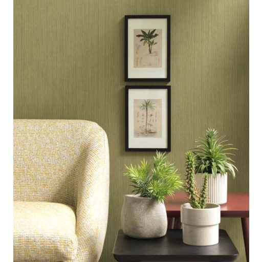 Casadeco Encyclopedia 82657343  FEUILLE DE BANANIER VERT strukturált barázdált khaki zöld fényes tapéta