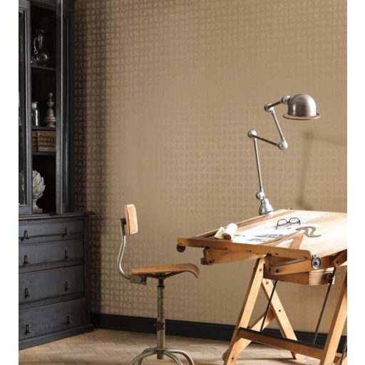 Casadeco Encyclopedia 82662249  FELINE CAMEL Geometrikus minta teveszőr barna bézs csillogó tapéta