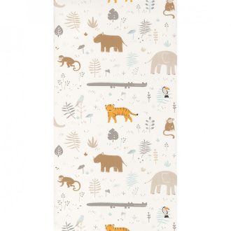   Casadeco Happy Dreams 82721250 SAVANNA BEIGE szavannai állatok krémfehér bézs barna szürke kék tapéta