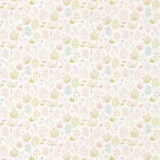   Casadeco Happy Dreams 82734107 ALL OVER JUNGLE ROSE füvek krémfehér rózsaszín kék menta tapéta