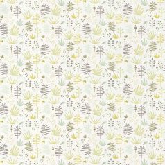   Casadeco Happy Dreams 82737308 ALL OVER JUNGLE VERT füvek krémfehér sárgászöld zöld barna tapéta