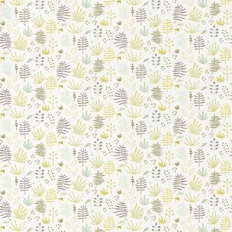   Casadeco Happy Dreams 82737308 ALL OVER JUNGLE VERT füvek krémfehér sárgászöld zöld barna tapéta