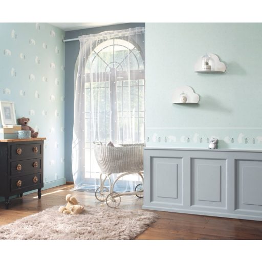 Casadeco Happy Dreams 82866234 FRISE POLAR BEAR BLUE jegesmedvék pingvinek kék fekér szürke bordűr