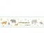 Casadeco Happy Dreams 82887332  FRISE SAVANNA KHAKI szavannai állatok krémfehér szürke zöld menta  bordűr