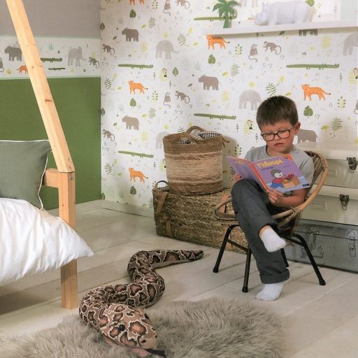 Casadeco Happy Dreams 82887332  FRISE SAVANNA KHAKI szavannai állatok krémfehér szürke zöld menta  bordűr