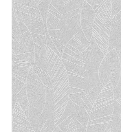 Rasch Sofia 831030 Natur stilizált levélmintázat texturált szürke szürkésbézs fehér csillogó hatás tapéta