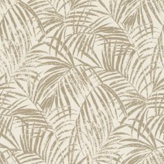  Rasch Denzo II 832174  Natur trópusi finoman rajzolt pálmalevelek textilstruktúra krémfehér csillogó arany tapéta